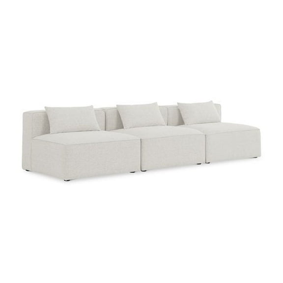 Meridian Furniture Cube Cream Durable Linen Modular Sofa