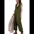 thumbnail image 2 of Mono con Botones y Capucha para Mujer, Sin Mangas, con Bolsillos Verde XL, 2 of 6