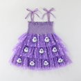 thumbnail image 3 of HaCpiu Little One Halloween Purple Dress Cute 3D Ghost Applique Smocked Bodice Tie Shoulder Layered Mesh Princess Tutu Gown, 3 of 6