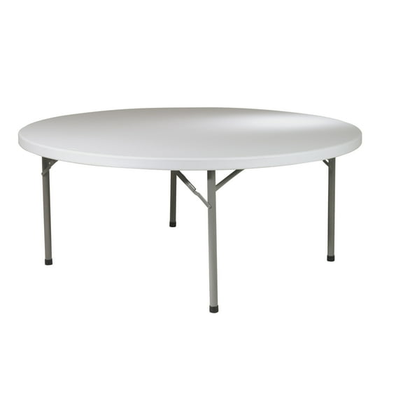 Office Star Light Gray 71" Round Resin Multi Purpose Table