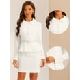 thumbnail image 2 of DARING DIVA 2pcs Women's Peplum Blazer Jacket Pencil Skirt Sets S White, 2 of 6