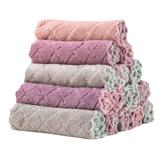 WORGEOUS 15 unids cocina lavado toalla doble lados agua absorbente limpiador accesorio de trapo