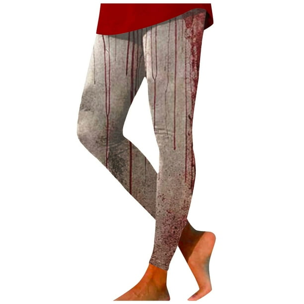 WILLBEST Pantalones de Yoga de Halloween Para Mujer, Leggings Casuales Con Estampado Ab, Cintura Alta, Elásticos, Cómodos, Para Entrenamiento, Fitness y Running. Mediana