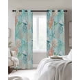 thumbnail image 3 of Teal Red Coastal Jellyfish Blackout Curtains 84 Inches Long, Summer Nautical Beach Coral Starfish Thermal Insulated Black Out Curtains, Darken Window Curtain for Bedroom Living Room 52"x84" 2 Panels, 3 of 9