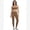 Brown, variant on IBTOM CASTLE Two Piece Workout Sets for Women Color Block Strappy Sports Bra High Waist Leggings Yoga Pilates Outfits S Black