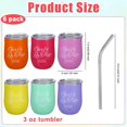 thumbnail image 2 of 6 Pcs Girls Trip Gifts Favors Mini Tumbler with Straw, 3oz Stainless Steel Double Wall Vacuum Insulated Cups, Mini Tumblers Girls Weekend Gifts for Women, Mini Tumbler Shot Glasses Cups with Lids, 2 of 7