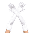 thumbnail image 2 of 1920s Inspired Long Satin Bridal Gloves, Classic Opera Stretch Gloves Adorned with Rhinestones for Wedding, Prom, Costume Party and Formal Evening Events, 2 of 3
