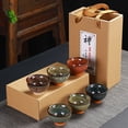 thumbnail image 2 of Juego de 6 vasos de chupito de soju coreano, tazas de porcelana, tazas de cerámica coreanas, accesorios para té, artículos para beber, cerámica artesanal (multicolor, diseño elegante)., 2 of 5