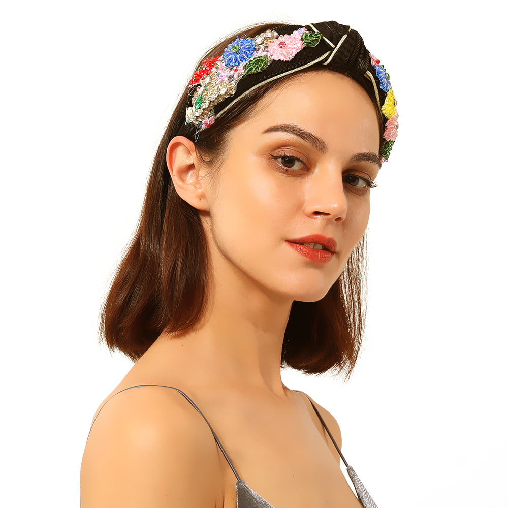 Women Hairband,Elastic Turban Knotted Head Band Fashion Summer Pattern Bandanas Hair Accessories 2019 Hot 