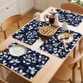 thumbnail image 5 of Placemat Set of 4 Leaf Plant Placemats for Dining Table Blue Theme Washable Table Mats for Kitchen and Party Decor Indoor & Outdoor Use, 5 of 8