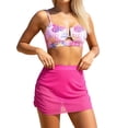 thumbnail image 2 of Womens Bikini Two Piece Swimsuit Reversible Print Top Bottom High Waisted Swimwear Tummy Control Bathing Suit Beach Vacation, 2 of 4