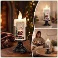 thumbnail image 4 of Christmas Snow Globe Candle Lamp Santa Claus Lighted Swirling Water Snowflake Tabletop Decor, 4 of 5