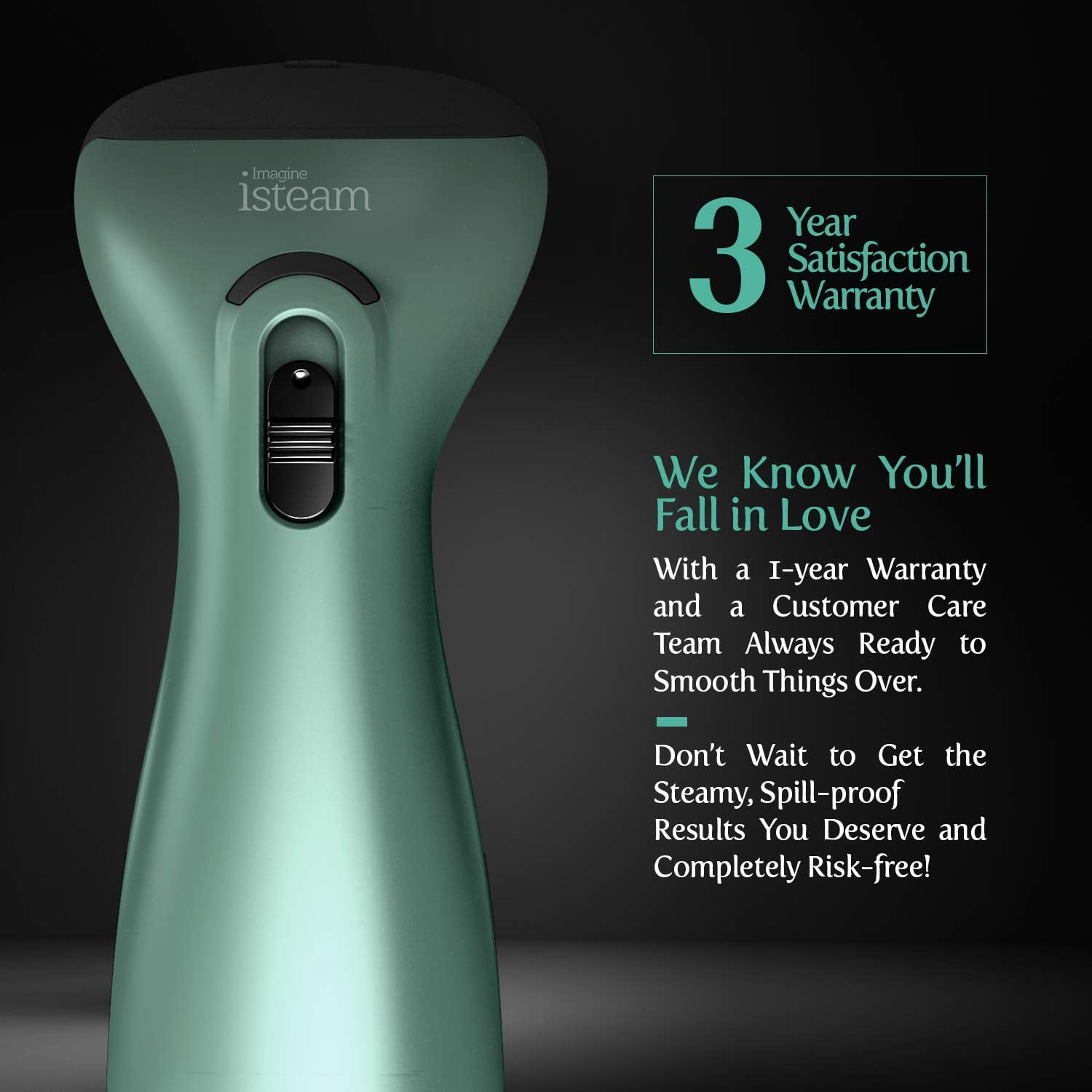 iSteam Steamer for Clothes Luxury Edition Upgraded with 360° Technology Spill-Proof MS208 Green