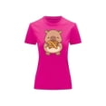 thumbnail image 2 of Playera Blusa De Capybara Comiendo Pretzel Ropa Divertida Para Mujer Capibara Color Fucsia Talla Chica Marca Emil SaEs, 2 of 4