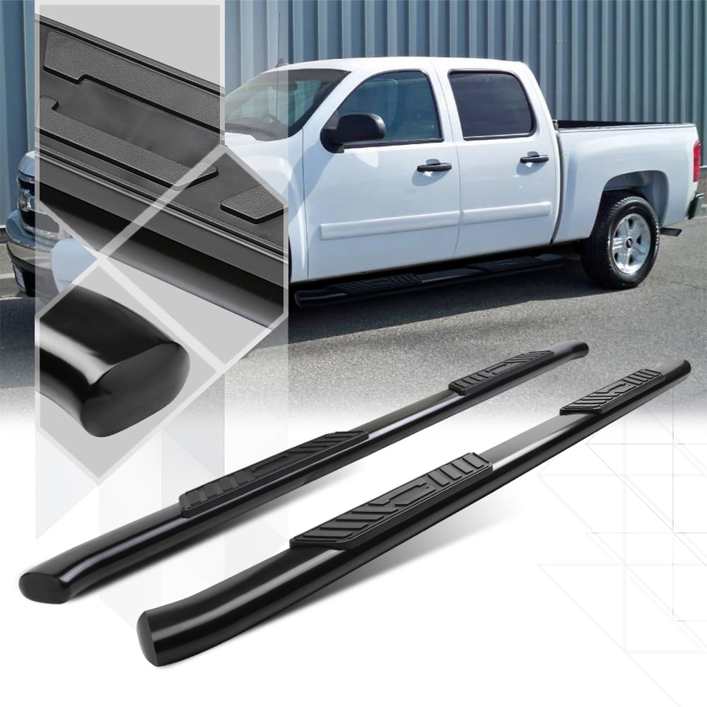 Black 5" Oval Curved Tube Side Step Nerf Bar for 0116 Chevy Silverado