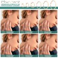 thumbnail image 5 of 1Box 12 Pairs 6 Style 304 Stainless Steel Flat Hoop Earrings Hypoallergenic Earrings for Women Golden 14~41x2mm Pin: 0.7x0.1mm 2 Pairs/style, 5 of 8