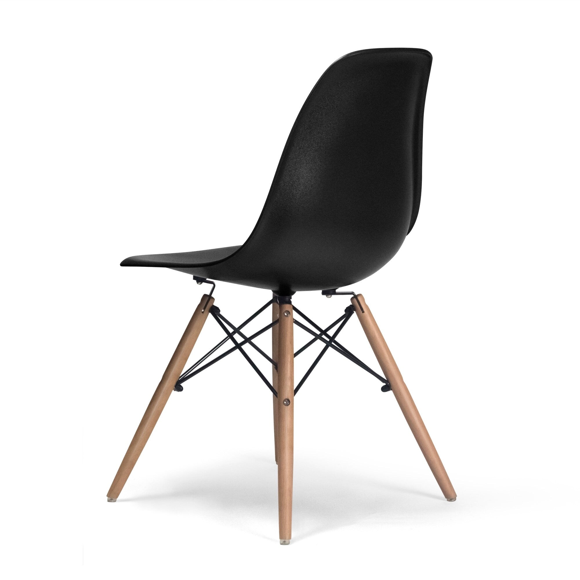 Paris-2 Side Chairs with Natural Legs (Set of 2) Black