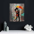 thumbnail image 5 of JEUXUS  Romantic Couple Wall Art Dancing Under Red Umbrella Canvas Valentine's Day Gifts Paintings Rain Lover Artwork Prints for Home Couple's Room Decor Ready to Hang (Small), 5 of 5