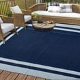 thumbnail image 4 of Flngr 5x8ft Outdoor Rug, Waterproof Reversible Patio Rugs, Outdoor Area Rug Foldable Plastic Camping Rugs for Outside RV, Patio,Picnic,Camper,Balcony,Porch (Blue &White), 4 of 12