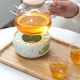 thumbnail image 4 of Japanese Style Ceramic Teapot Warmer Buffet Server Warmer for Heating Coffee, Green, 4 of 8