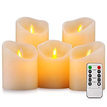 candles flameless flame moving realistic flickering operated battery remote candle wax timer matchless pillar hours led control