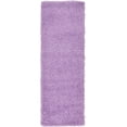 thumbnail image 1 of Unique Loom Solo Solid Shag Collection Area Modern Plush Rug Lush & Soft, 2' 2 x 6' 5 Runner, Lilac, 1 of 5