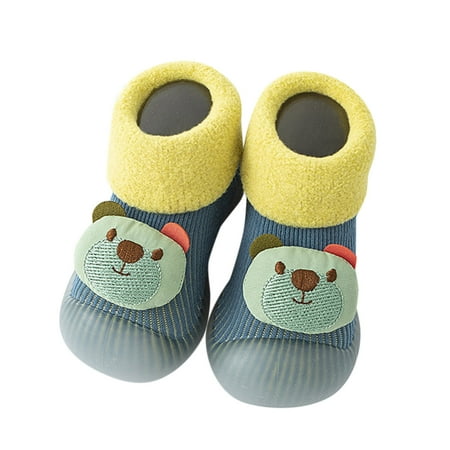 

LBECLEY Leather Baby Girl Toddler Kids Baby Boys Girls Shoes First Walkers Cute Cartoon Thickened Warm Antislip Socks Shoes Prewalker Kids Shoes Boys 9 Toddler Green 18