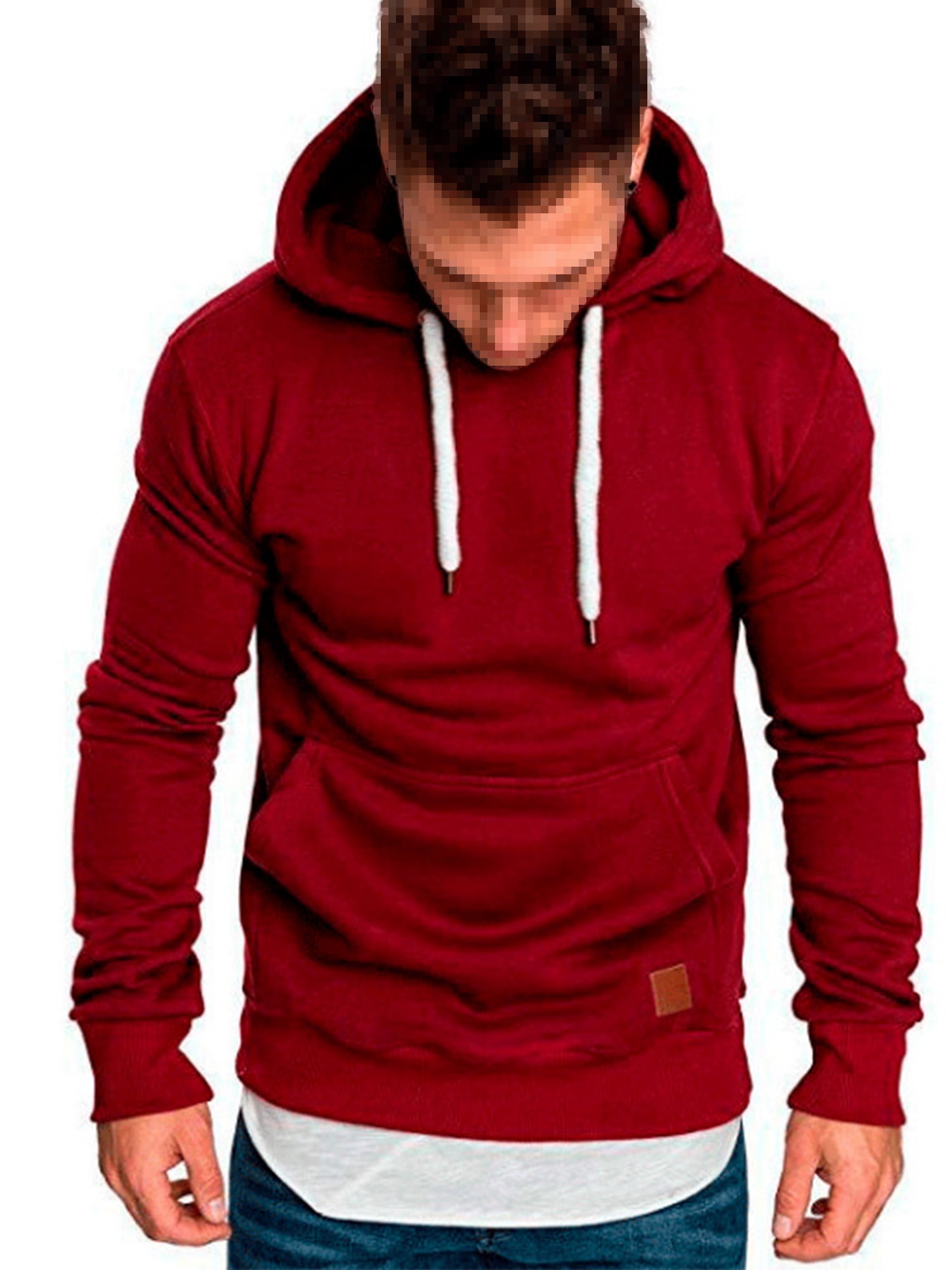 Men's Hoodies Pullover Hooded Sweatshirt Top Blouse Casual Hoody with Pocket