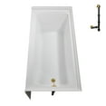 thumbnail image 6 of Streamline NAL-5460-BGL 66 in. x 32 in. Acrylic Right-Hand Drain Alcove Bathtub in Glossy White With External Drain in Brushed Gold, 6 of 10