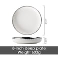 thumbnail image 1 of Silver Edge Full Tableware of Plates Dinner Set White Plate Dish Kitchen Dishes Dinnerware Dining Bar Home Garden, 1 of 5