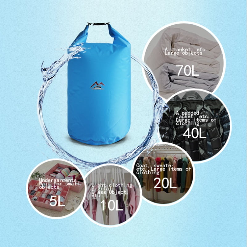 5l10l20l40l70l Dry Bag Sack For Camping Drifting Hiking Swimming Rafting Kayak River Trekking Bags Waterproof Large Capacity Walmart Com Walmart Com