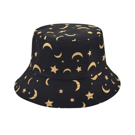 IDALL Bucket Hat Visor Hats for Women Adult Fashion Printing Sunshade Hat Fisherman's Hat Basin Hat Outdoor Bucket Hat Hats for Women Summer Hats Black One Size