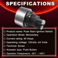 thumbnail image 4 of 12V-24V / 50A Push Start Ignition Switch Momentary Engine Start Ignition Button Blue LED Ignition Button Car Start Stop Button SPST ON-OFF, 4 of 5