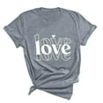 thumbnail image 2 of Sakmal Ladies Tops and Blouses Short Sleeve Pink Love Heart Crew Neck T-Shirts Ladies Shirts and Tops, 2 of 4