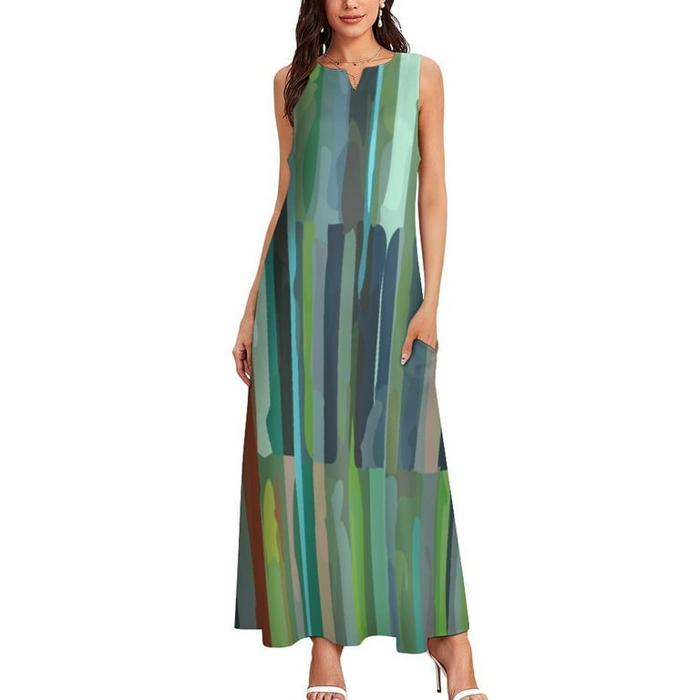 Gre Etchnic Scandinavian Vertical Line Long Dress eving dress Party dresses  for wom Dress - Walmart.com