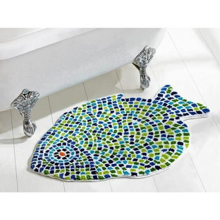 Better Trends Fish Mosaic Bath Rug By Better Trends Fish Mosaic Bath Rug By