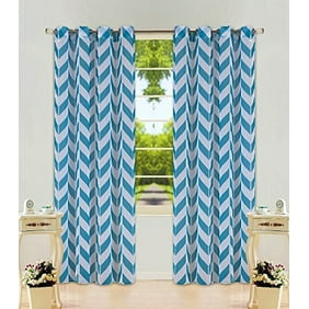 Hlc Me Chevron Print Thermal Insulated Blackout Window Curtain
