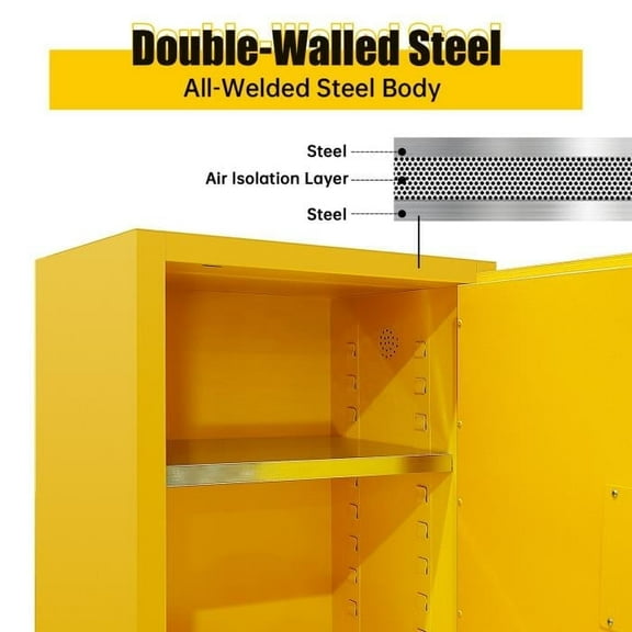 Industrial - Grade Hazardous Chemical Cabinet: Triple - Locked, Double - Walled Steel with Venting