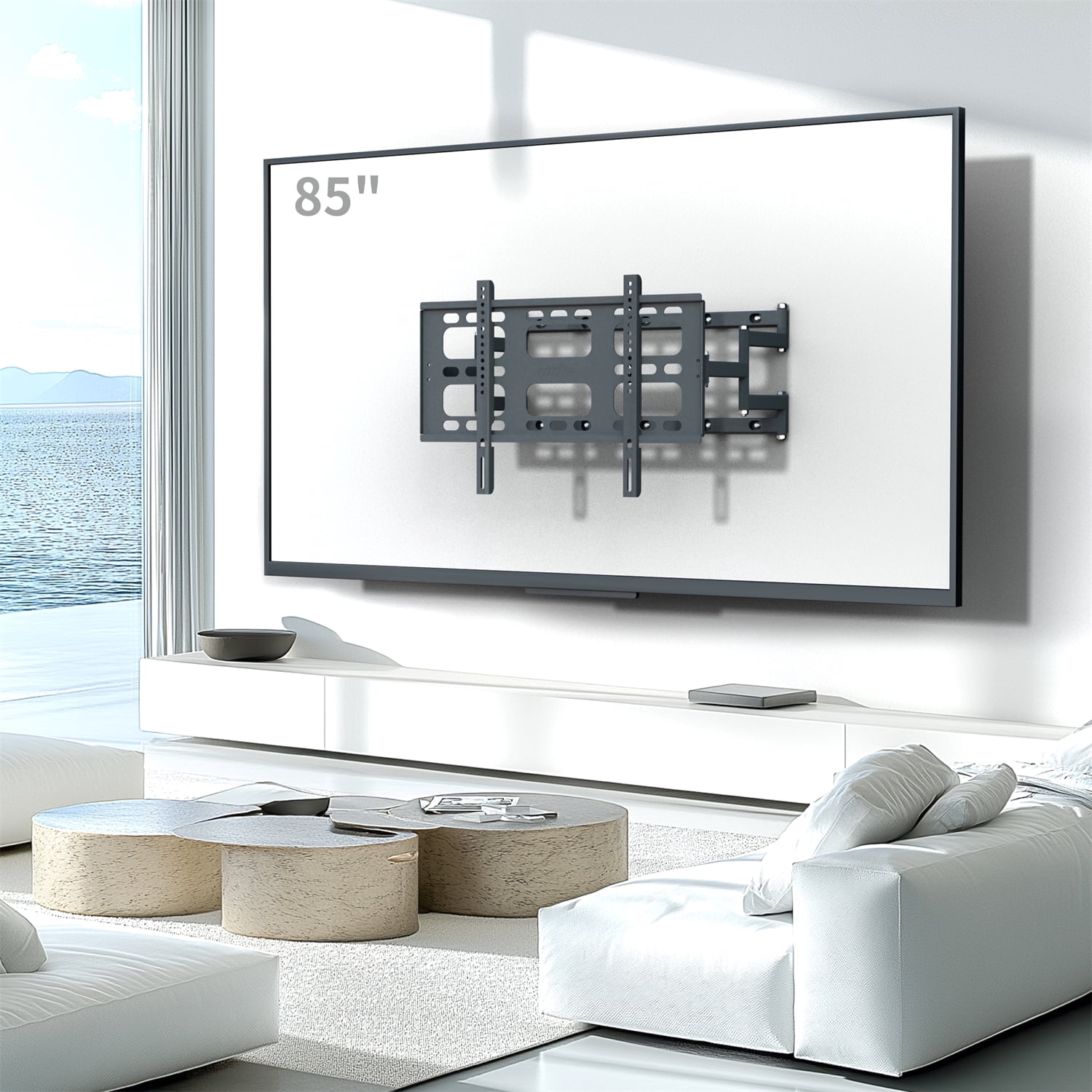 40"-85" Large TV Wall Mount Swivel Bracket for LED LCD Flat TVs 220lb Loading,VESA 600x400mm