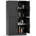 thumbnail image 1 of Costway Bathroom Cabinet with Doors & Adjustable Shelves Storage Organizer for Living Room Black, 1 of 10