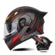 thumbnail image 3 of Casco de motocicleta para hombre aprobado por DOT, cascos abatibles con doble lente, casco de motocicleta retro vintage de cara completa, casco modular con doble lente, 3 of 5