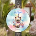 thumbnail image 4 of Happy Birthday Cute Kitten Siamese with Cake Gifts Party Hat Round Wood Sign Cat Lover Kitten Owner Gifts Hanging Wall Home Decor - 00029, 4 of 5