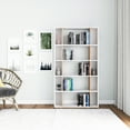 thumbnail image 3 of Ada Home Decor Sanborn Multiple Tier Open Shelf Modern Bookcase, White Oak, 3 of 4