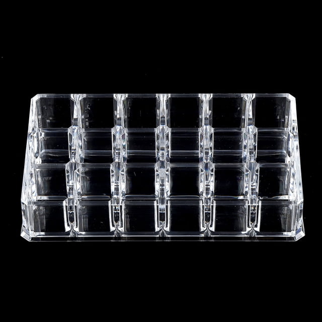 Caja de almacenamiento de cosméticos, caja de escritorio transparente portátil de 18 rejillas, caja de almacenamiento para lápiz labial, diseño de última generación
