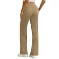 thumbnail image 6 of ClodeEU Yoga Pants For Women with Pockets, Workout Running Pants,Long Bootleg Flare Pants Khaki,Womens Plus XL, 6 of 8