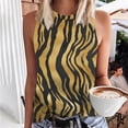 thumbnail image 2 of DeHolifer Women's Tank Tops Leopard Print Sleeveless Crewneck Tank Top Summer Loose Casual Blouse Gold S, 2 of 4