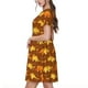 thumbnail image 2 of Balery Dinosaurs and Leaves Vestidos sueltos de manga corta para mujer, vestidos de verano 2025, vestidos casuales de corte A con vuelo., 2 of 6
