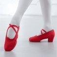 thumbnail image 4 of XIHAHA-Zapatillas de lona Multicolor para Hombre y Mujer, Zapatos de baile de estilo Jazz, color Nude, rojo y negro, 4 of 5