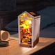 thumbnail image 5 of Sujetalibros de madera para casa de muñecas, estantería con inserto, Kits de construcción de decoración con luz, rompecabezas de madera 3D, Kits de, 5 of 7