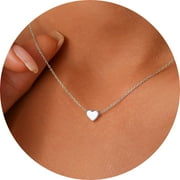 Suplight 925 Stelring Silver Heart Necklace for Women Hypoallergenic Dainty Small Simple Pendant Jewelry Gift for Girlfriend Wife Valentine's Day Birthday Anniversary Christmas